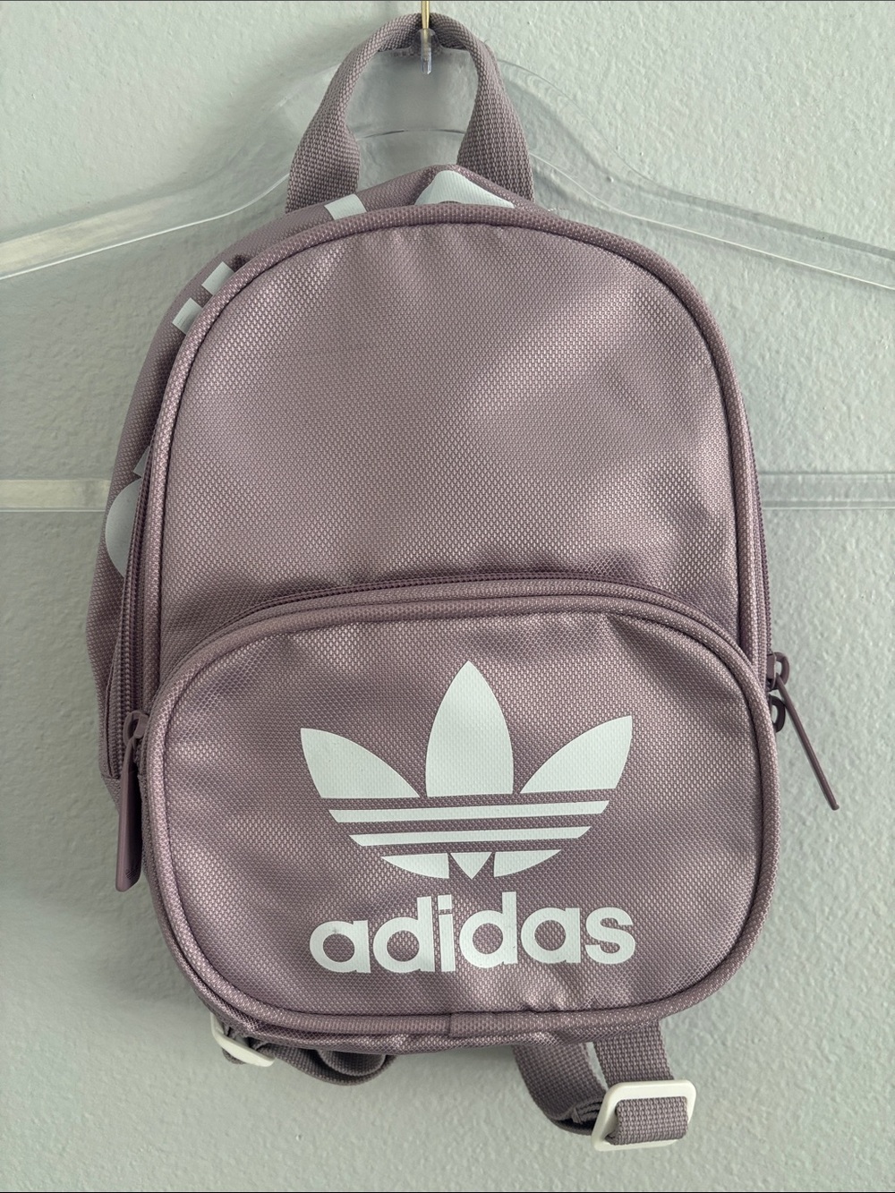 adidas Mini Backpack in Dusty Rose with White Trefoil